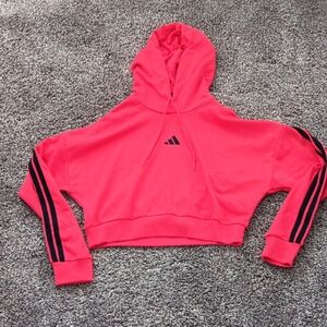 Adidas Bright Pink Hoodie with Black Accents